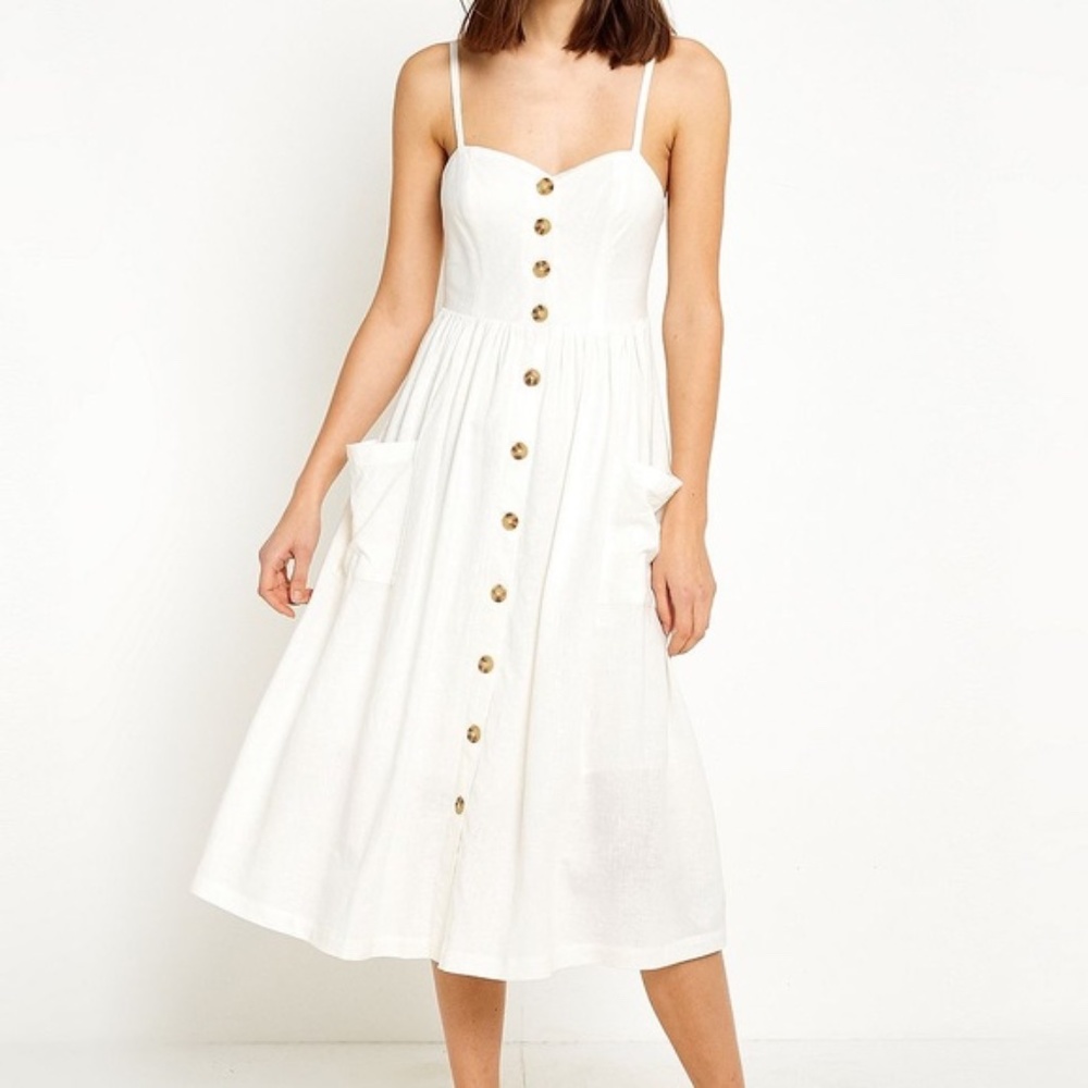 Cooperative | Ivory Button Down Midi Dress